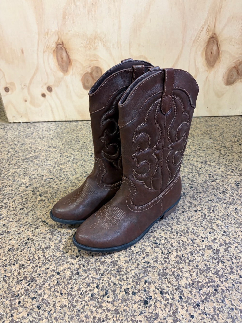 Cat & Jack Brown Kids Western Pull-On Boots